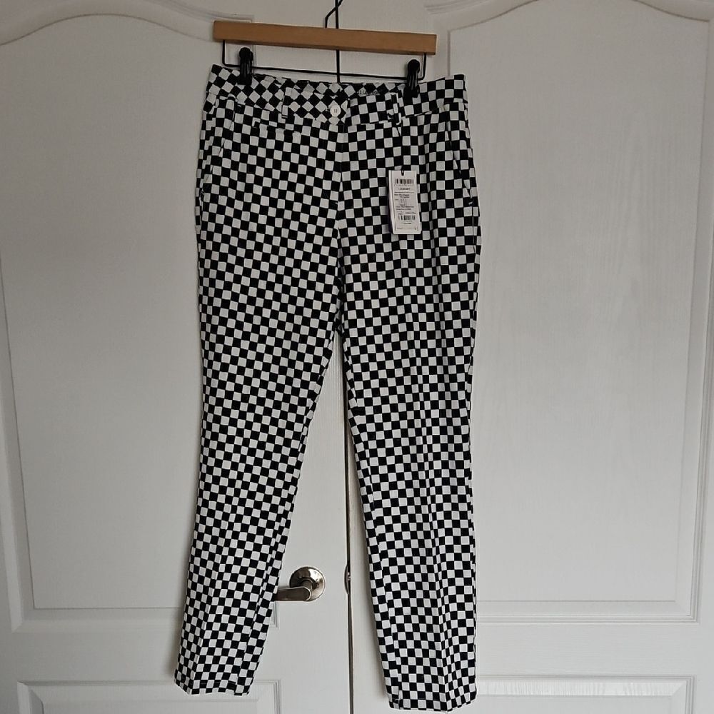 Black and White Checkered Golf Pants